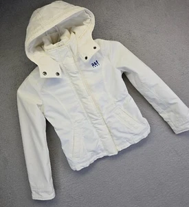 Abercrombie Fitch Jacket Girls Youth M White Hooded Fleece Lined Gorpcore Winter - Picture 1 of 20