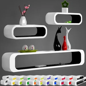 3er Set Wandregal Bücherregal Regale Hängeregal Holzregal Cube Lounge Regal #178 - Bild 1 von 42