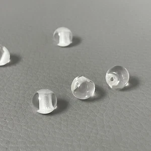 Bouton forme perle transparent 10 mm billes mariage bouton à queue rond - Picture 1 of 2