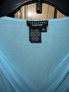 Doncaster 0W top aqua viscose rayon stretch Pic 1 Is The Color! Gorgeous - Picture 1 of 8