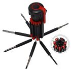 8 In 1 Cross Screwdriver With LED Torch Flashlight Folding Multitool Repair Tool