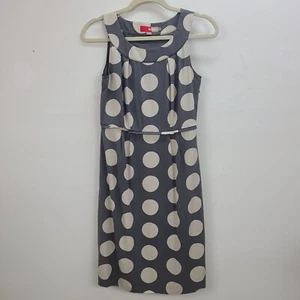 Boden Sleeveless Dress Women 6A Gray Polka Dot Zip Silk Blend Lined - Picture 1 of 12
