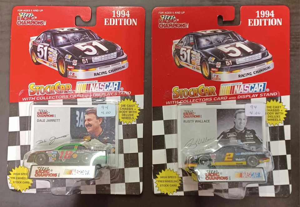Racing Champions 1994 Edition Stock Car Lote De 2 Rusty Wallace and Dale Jarrett - Imagem 1 de 1