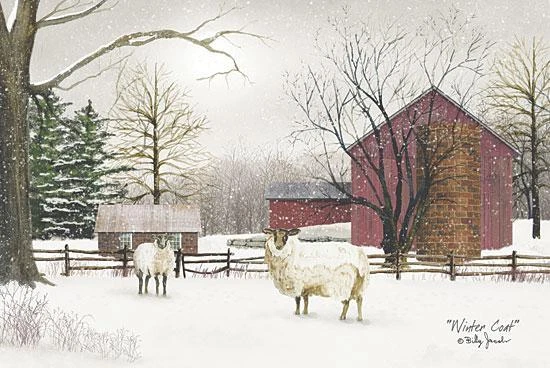 Billy Jacobs Winter Coat Sheep farm  PaperArt Print 12 x 9 - Image 1 of 1