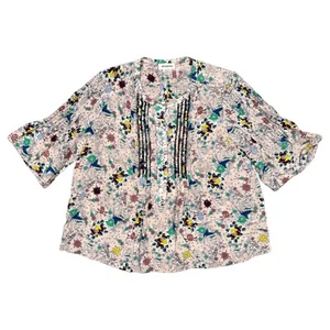 Zadig & Voltaire Thai Tattoo Silk Top Blouse S/S Shirt All Over Print Womens S - Picture 1 of 10