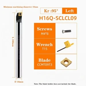 16mm*180mm H16Q-SCLCL09 95° CNC inner hole boring tool holder High speed steel - Picture 1 of 5