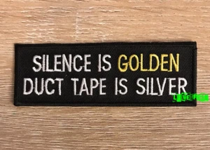SILENCE IS GOLDEN... PARCHE DE MOTOCICLISTA parches chaqueta chaleco vintage - Imagen 1 de 1