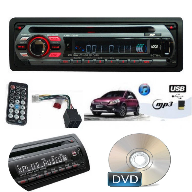 AUTORADIO FM STEREO PER AUTO SLOT USB CD AUX MP3 WMA SD FRONTALINO RIMOVIBILE - Immagine 1 di 1