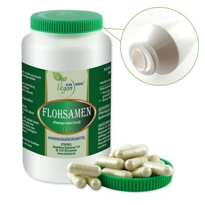 VITA IDEAL Vegan® FLOHSAMEN - Schalen KAPSELN plantago psyllium FLOHSAMENSCHALEN