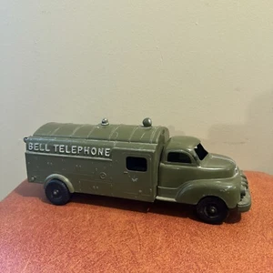 HUBLEY #504 METAL 1948 GMC BELL TELEPHONE ARMY GREEN TRUCK Pressed Steel Toy - Picture 1 of 9