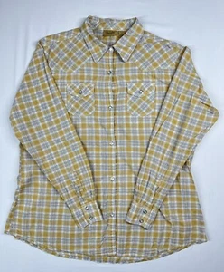 Wrangler Western Damen Langarm Diamant Druckknopf kariertes Shirt gelb Gr. XL - Bild 1 von 4