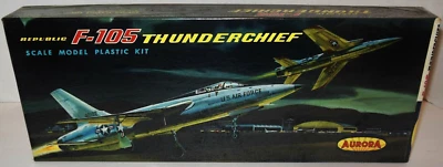 Rare: 1958 Aurora Republic F-105 Thunderchief 123-130 Airplane Model Kit  Sealed - Image 1 of 4