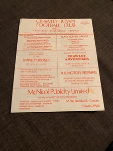1978 Crawley Town V Ashford Town Match Programme - Picture 1 of 3