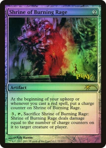 SHRINE OF BURNING RAGE (WPN) - MTG Foil Promo Foil Artifact - Picture 1 of 1