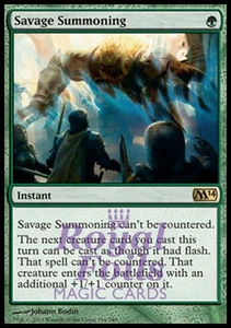 Savage Summoning 1x FOIL MTG M14 2014 Core Set Rare MINT green - Picture 1 of 1