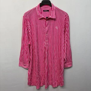 NWT Lauren Ralph Lauren Striped Collared Tunic Shirt Dress Size 3X Pink C030 -6 - Picture 1 of 17