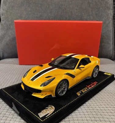 1:18 BBR Ferrari F12 TDF Giallo Tristrato Yellow/black Stripe Limited # 1/10 - Image 1 of 4