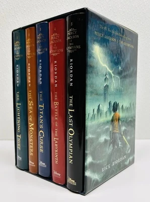 Box Set 5 PERCY JACKSON & THE OLYMPIANS Books HC/DJ 1st Ed lot 1-5 Rick Riordan - Image 1 of 4