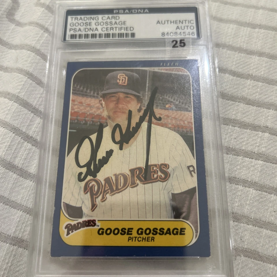 Rich Goose Gossage Signed 1986 Fleer #322 Auto Card Inscription PSA authentic - Image 1 of 3