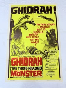 1965 Ghidrah Das dreiköpfige Monster Original 27x41 Filmplakat Kult Klassiker - Bild 1 von 9