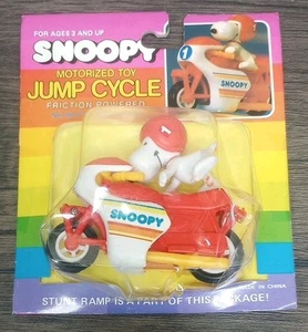 1985 Vintage Snoopy Peanuts Snoopy Motorrad Figur Spielzeug Jump Cycle Neu - Bild 1 von 6