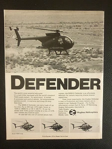 8/1978 PUB HUGHES HELICOPTERS HUGHES 500M-D DEFENDER SCHLEPPRAKETE ORIGINAL ANZEIGE - Bild 1 von 1