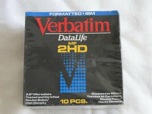 Verbatim 3½" IBM Formatted 2HD Floppy Discs 10 Pack - NEW - Picture 1 of 2