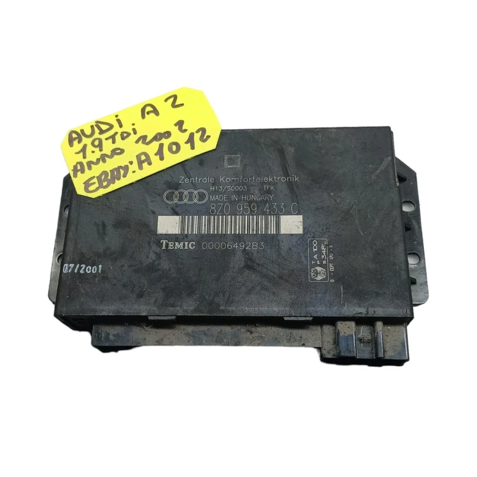 CENTRALINA COMFORT AUDI A2 Serie (8Z0) 8Z0959433C Diesel 1.4 (0005) 1662007 - Immagine 1 di 2