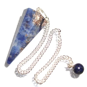 Sodalite Point Crystal Dowsing Pendulum Inspires Inner Peace & Confidence - Picture 1 of 5