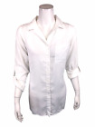 Side Stitch Women's Petite Button Front Tunic with Pocket Top White PS Size
