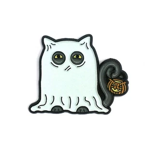 Spooky Ghost Enamel Pin Kitty Halloween Pin for Fitted Hat, Pin for Kids, Bag - Picture 1 of 3