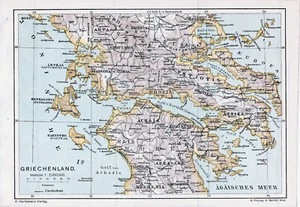 GR Patras Zakynthos Preveza 1915 kl. orig. Karte + Reisef. (10 S.) Kefalonia - Picture 1 of 2