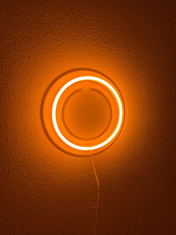 Círculo Luna Llena Sol Vivo LED Neón Letrero Lámpara Luz Flex Acrílico Pantalla Decoración Foto 1 de 1