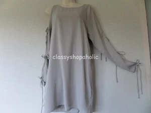 Abito Missguided grigio manica spaccata - taglia 8 - indossato una volta - Foto 1 di 5