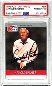 1990 PGA Tour Pro Set ARNOLD PALMER carta autografata firmata #80 PSA/DNA slabbrata - Foto 1 di 3