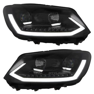 VW Caddy Mk3 Headlights LED DRL Headlamps Dynamic Sequential Flashers 2010-15 - Image 1 of 4