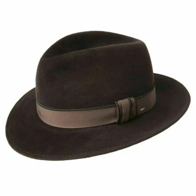 Sombrero de Perfil Landis Marrón Raza Hollywood Terciopelo Piel Bailey Pequeño EE. UU. $325 Foto 1 de 4