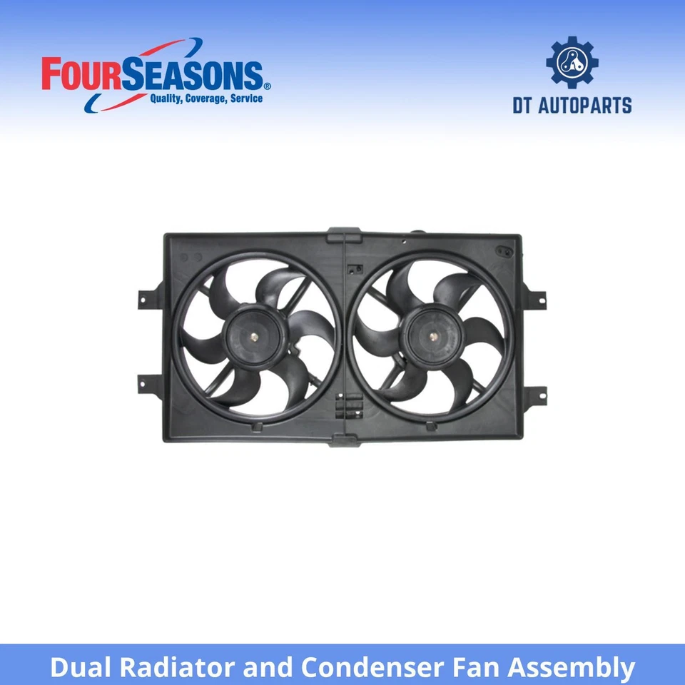 For 1999-2004 Chrysler 300M Dual Radiator and Condenser Fan Assembly 4 Seasons - Image 1 of 4