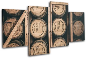 Whisky Bourbon Vintage Food Kitchen MULTI CANVAS WALL ART Picture Print - Picture 1 of 1