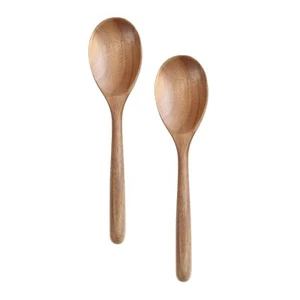 Kitchen Wooden Cooking Spoon Solid Acacia Wood Serving Spoons for Mixing Stir... - Picture 1 of 7