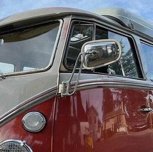 VW Splitscreen Commercial Mirror Arms & Mirrors M194 (pair) Chrome AAC351/347 - Picture 1 of 17