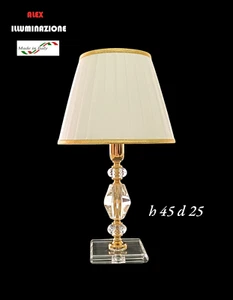Lampada da comodino  Elegante piccola  cristallo pigna 1 luce riporti oro - Foto 1 di 13