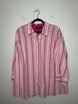 Jones New York Signature Women's Long Sleeve Striped Button Shirt Size 3X - Image 1 of 4