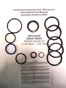 F80235 Dichtungssatz für einige Great Bend 800 & 900 Ladezylinder (siehe Beschreibung) - Bild 1 von 5