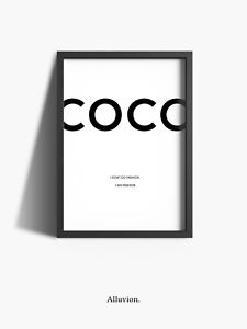 COCO Fashion Designer Quote Print Bedroom Poster Wall Art Home Prints A3 A4 A5