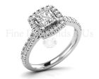 1.00 carat Round and Princes Brilliant Cut Diamonds Engagement Ring in 9KGold