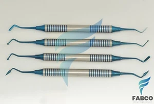 DENTAL COMPOSIT FILL SCALER SET 4 STÜCK DENTAL INSTRUMENTE BLAU BESCHICHTET - Bild 1 von 1