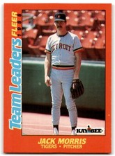 1988 FLEER KAY BEE TEAM LEADERS JACK MORRIS DETROIT TIGERS #23