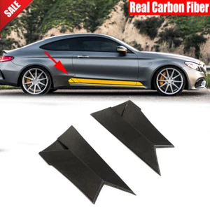 Real Carbon Side Vent Air Trim Covers For Benz W205 C205 C63 2-Door 2015-17 - Picture 1 of 12