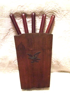 Vintage ~ Holz Steak Messerhalter ~ Steak Messer ~ Wandhalterung ~ 1960er - Bild 1 von 11